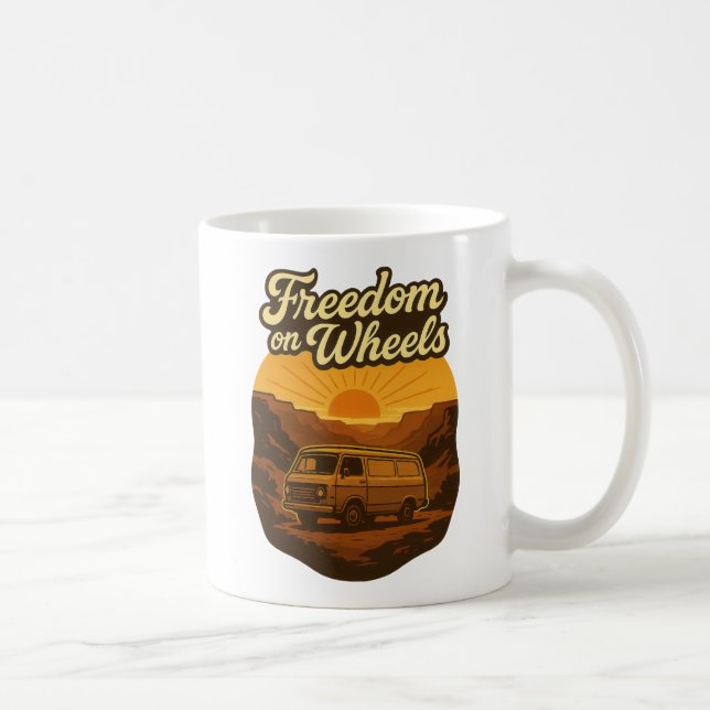 Freedom on Wheels Retro Adventure Coffee Mug (Right)