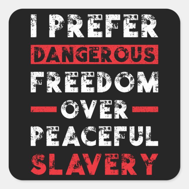 Freedom Over Fear Square Sticker (Front)