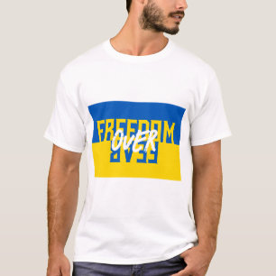 Freedom Over Fear Support Ukraine Mens T-Shirt