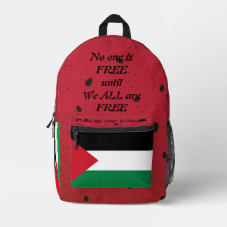 FREEDOM ! Palestinian Flag Print Cut Sew Backpack