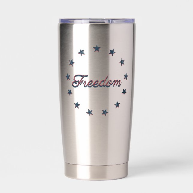 Freedom Patriotic America 250 Stars Design Insulated Tumbler (Front)
