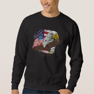 Freedom Patriotic American Bald Eagle Us Flag Prid Sweatshirt