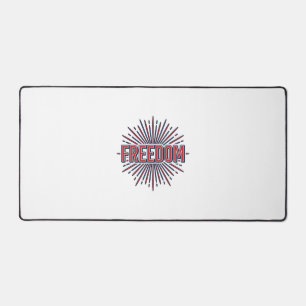 Freedom Patriotic Firework Vector Shirt Design_1 Desk Mat