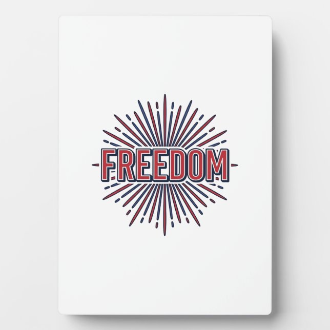 Freedom Patriotic Firework Vector Shirt Design_1 Plaque (Front)