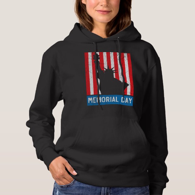 Freedom Patriotic Veteran USA Flag American Memori Hoodie (Front)