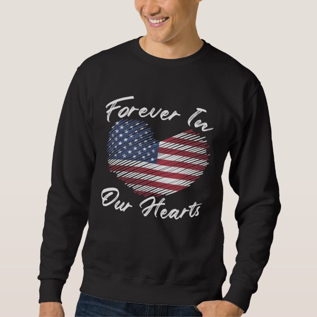 Freedom Patriotic Veteran USA Flag American Memori Sweatshirt (Front)