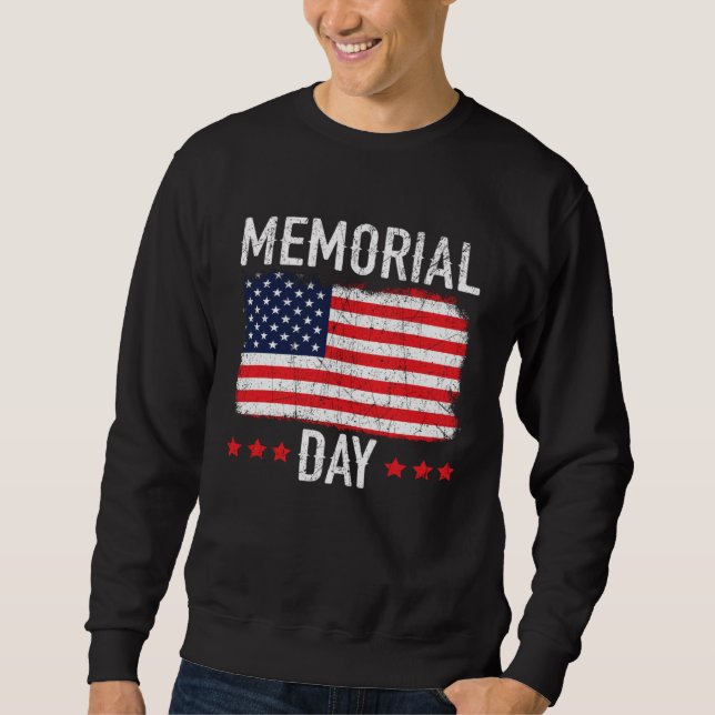 Freedom Patriotic Veteran USA Flag American Memori Sweatshirt (Front)