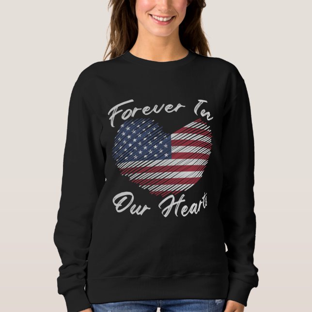 Freedom Patriotic Veteran USA Flag American Memori Sweatshirt (Front)