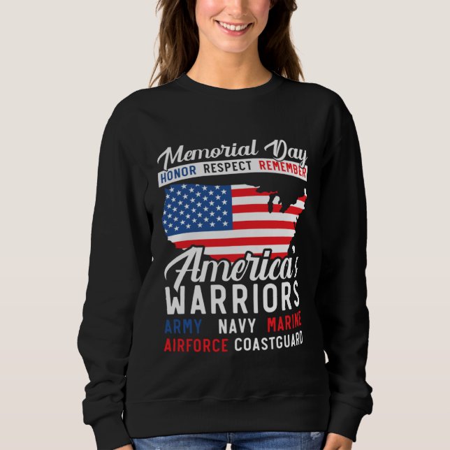 Freedom Patriotic Veteran USA Flag American Memori Sweatshirt (Front)