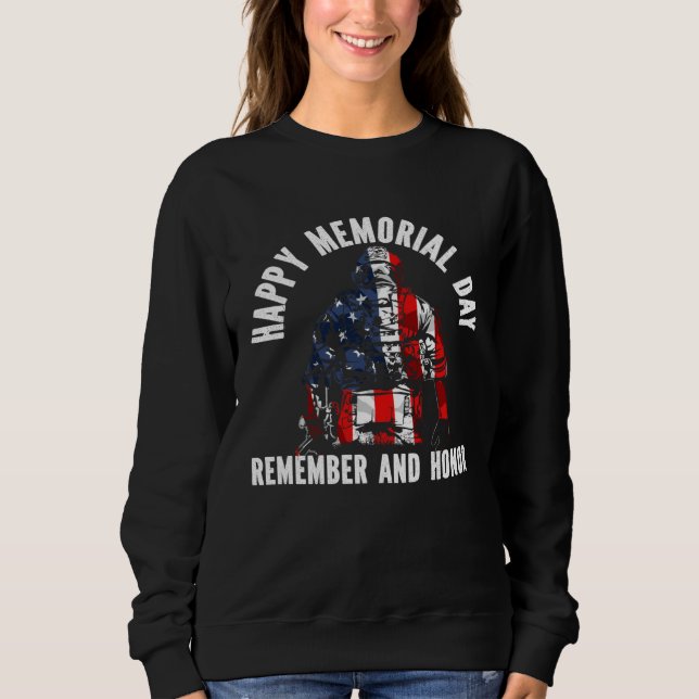 Freedom Patriotic Veteran USA Flag American Memori Sweatshirt (Front)