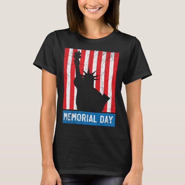 Freedom Patriotic Veteran USA Flag American Memori T-Shirt (Front)