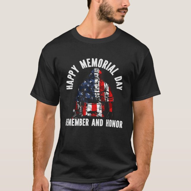 Freedom Patriotic Veteran USA Flag American Memori T-Shirt (Front)