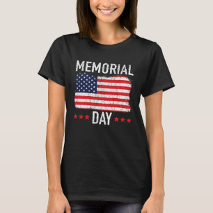 Freedom Patriotic Veteran USA Flag American Memori T-Shirt
