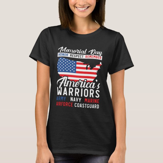 Freedom Patriotic Veteran USA Flag American Memori T-Shirt (Front)