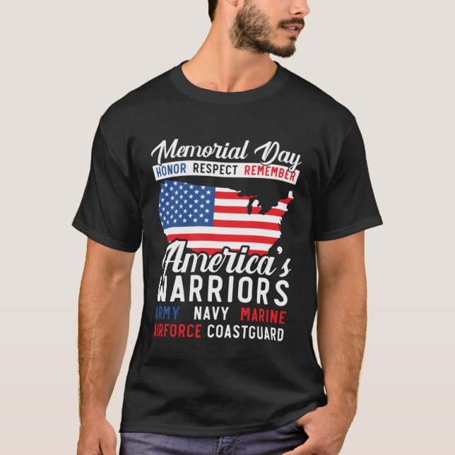 Freedom Patriotic Veteran USA Flag American Memori T-Shirt (Front)