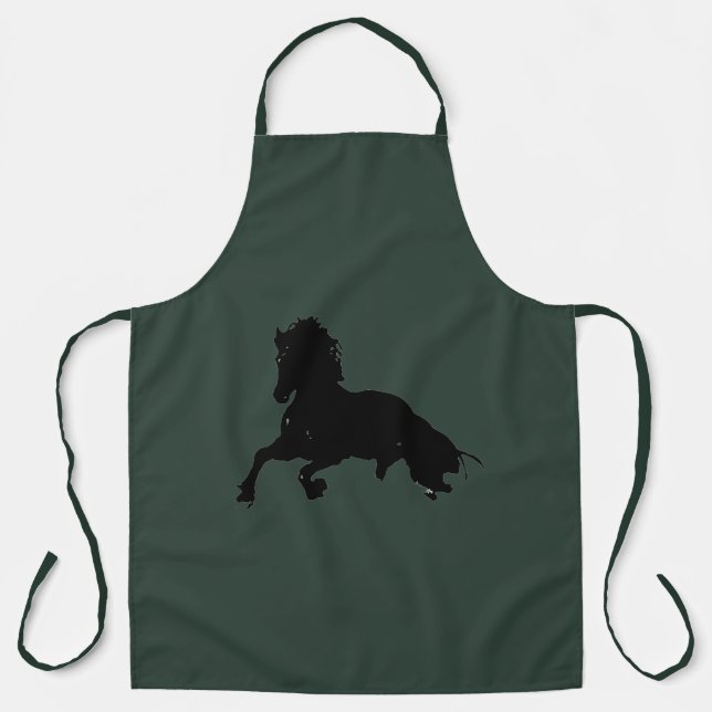 Freedom - Pop Art Horse Celtic Greyish Green Apron (Front)