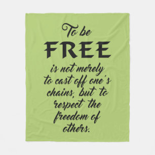 Freedom Quote custom colour fleece blankets