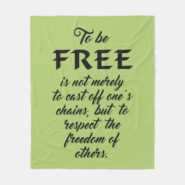 Freedom Quote custom colour fleece blankets (Front)