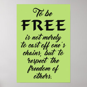 Freedom Quote custom colour poster