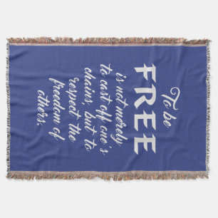Freedom Quote custom colour throw blanket