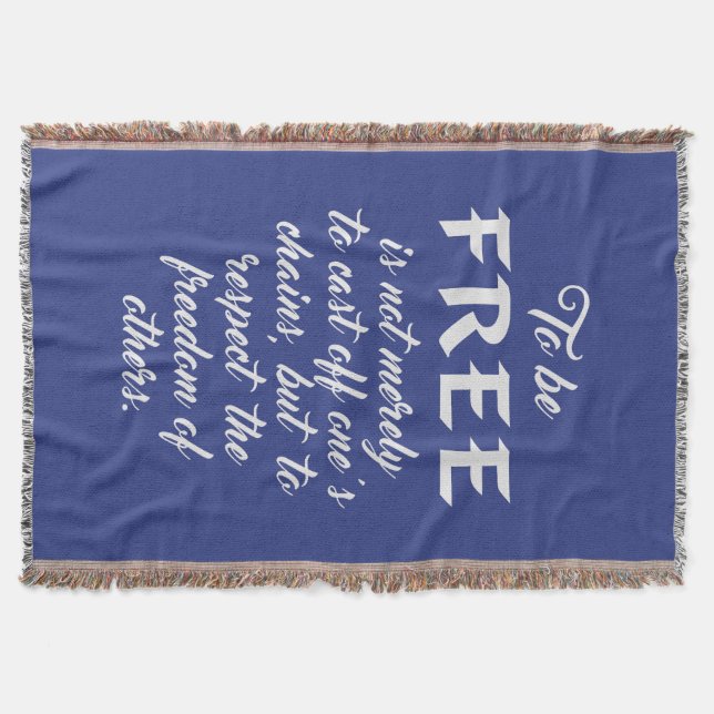 Freedom Quote custom colour throw blanket (Front)