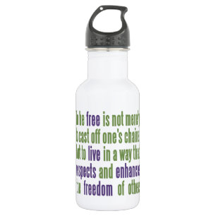 Freedom Quote custom monogram water bottle