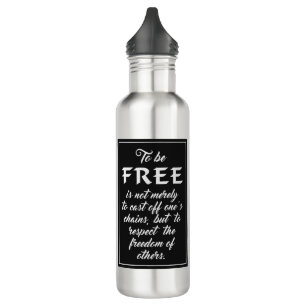 Freedom Quote custom monogram water bottles