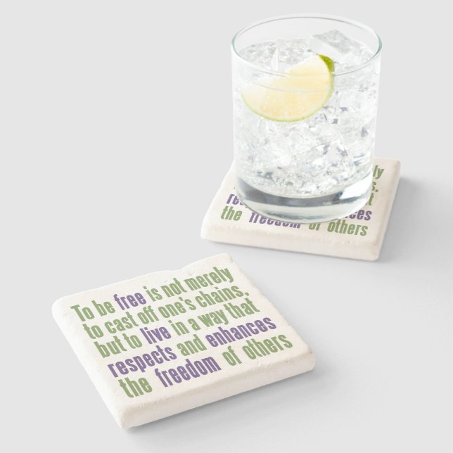 Freedom Quote stone coasters (Side)