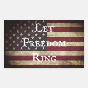 Freedom ring Vintage American Flag  Rectangular Sticker