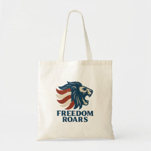 Freedom Roars Patriotic Lion Tote Bag
