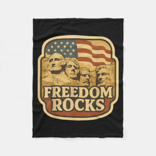 Freedom Rocks American Independence Day 4th Of Fleece Blanket