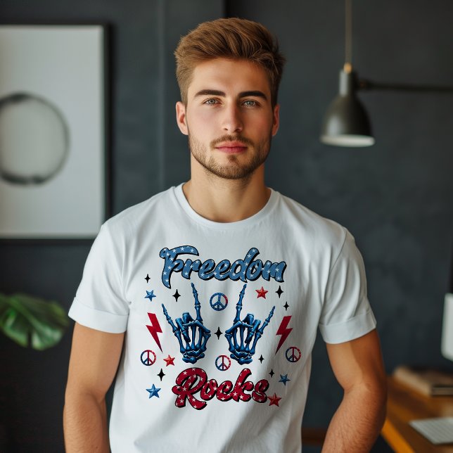 Freedom Rocks Independence Day 4th of July T-Shirt (Creator Uploaded)