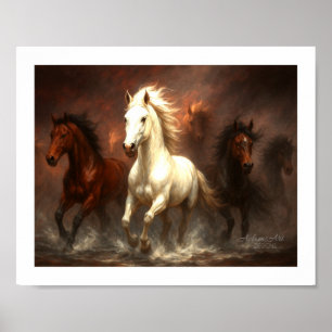 Freedom Run – Majestic Horses Galloping Poster