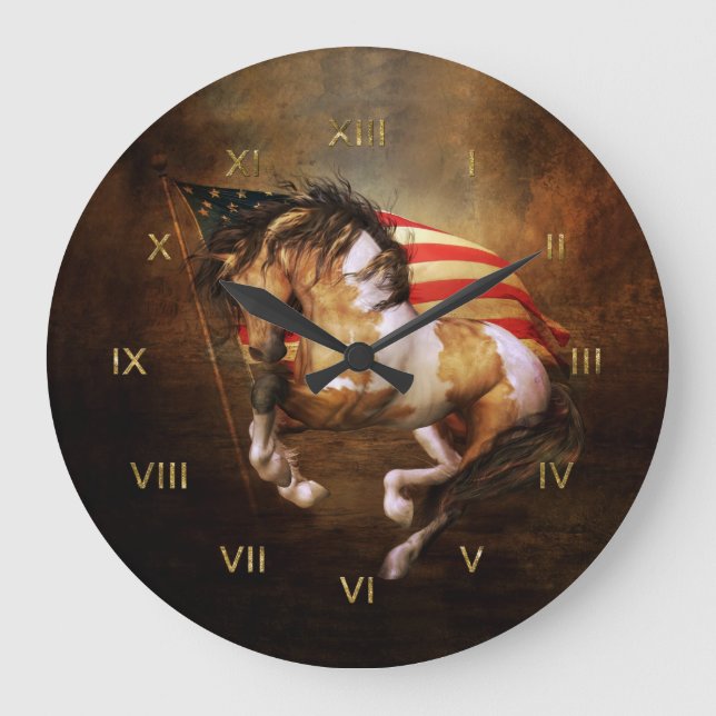 Freedom Run Wild Horse Wall Clock (Front)