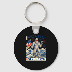 Freedom since 1776 bigfoot patriotic sasquatch for key ring