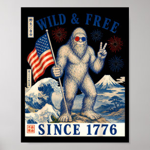 Freedom since 1776 bigfoot patriotic sasquatch for poster