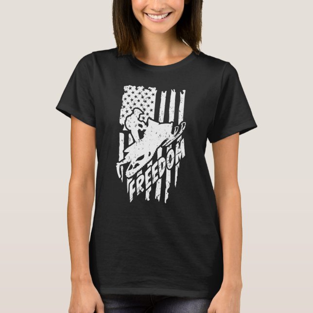 Freedom Sled Extreme Adventure Snowmobiling Gonna  T-Shirt (Front)