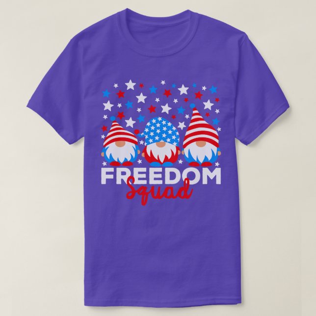 Freedom Squad Red White Blue Gnomes T-Shirt (Design Front)