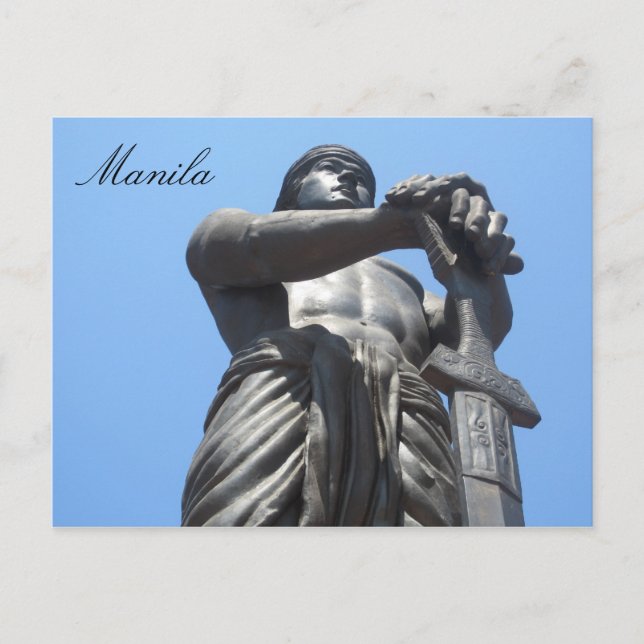 freedom statue manila postcard (Front)