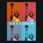 Freedom Statue of Liberty Pop Art Poster<br><div class="desc">United States of America National Symbol Statues,  Monuments and Buildings - Statue of Liberty Pop Art Style Black & White Poster</div>