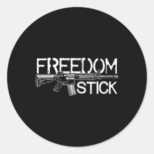 Freedom Stick Ar-15 Owner Gun Rights Patriotic 4th Classic Round Sticker