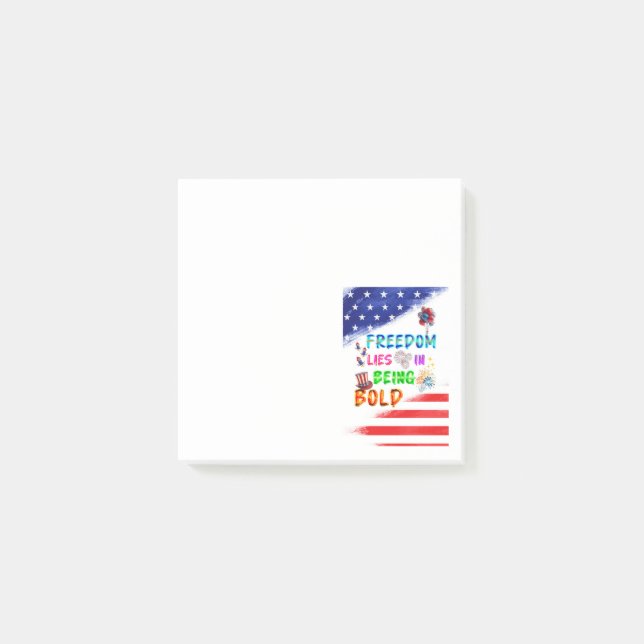 Freedom Sticky Lies In Being Bold Post-it Notes (Front)