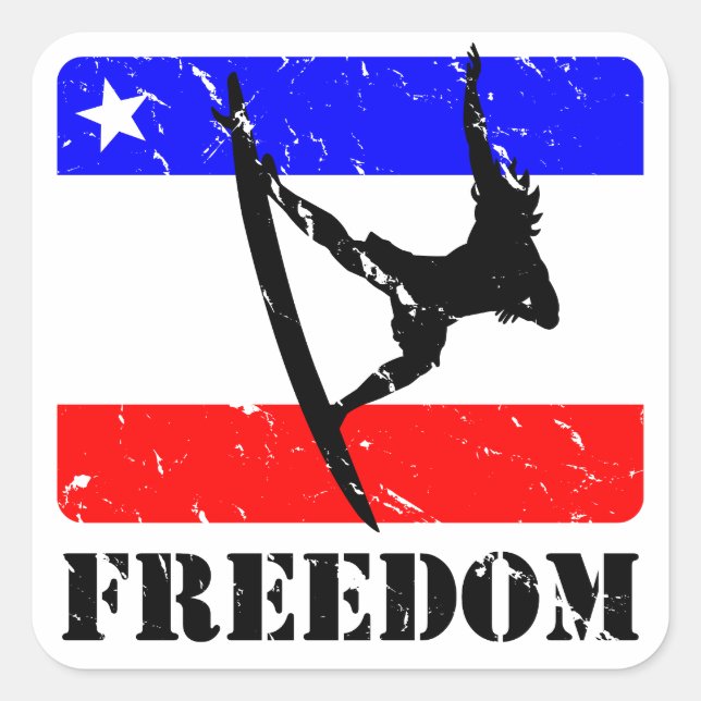 Freedom Surfing FLAIR Square Sticker (Front)