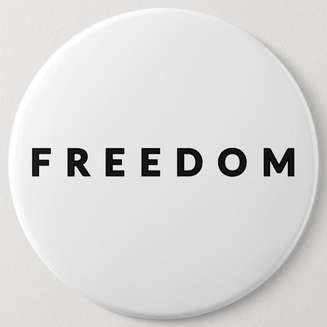 Freedom Text 6 Cm Round Badge (Front)