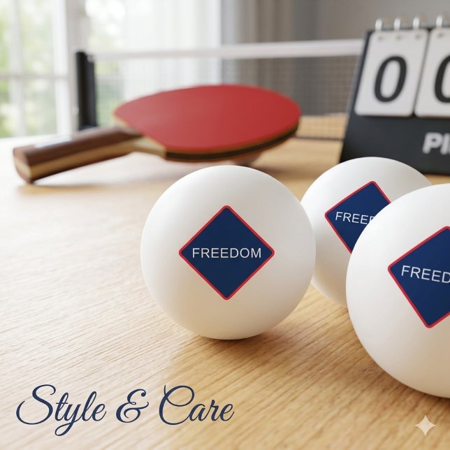 Freedom Text Custom Ping Pong Ball Design (Freedom Text Custom Ping Pong Ball Design)