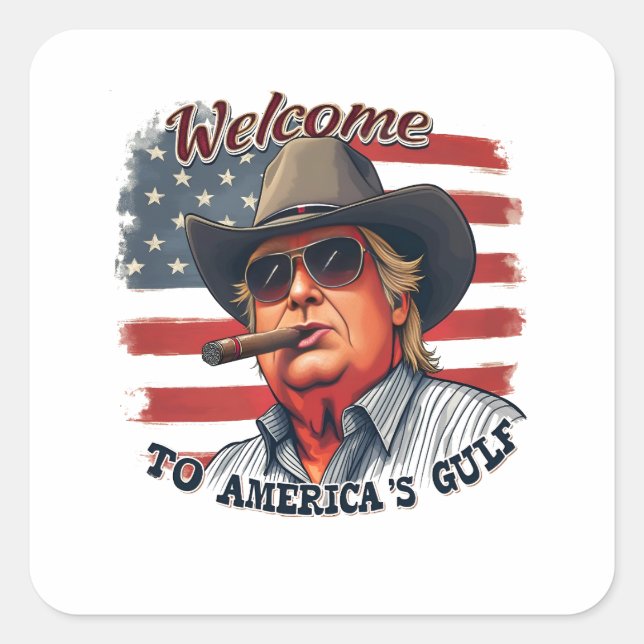 Freedom to American’s Gulf American Trump  Square Sticker (Front)