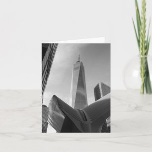 Freedom Tower B & W Small Folded Greeting Card