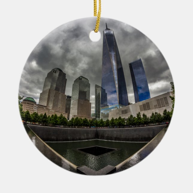 Freedom Tower Ceramic Tree Decoration (Front)