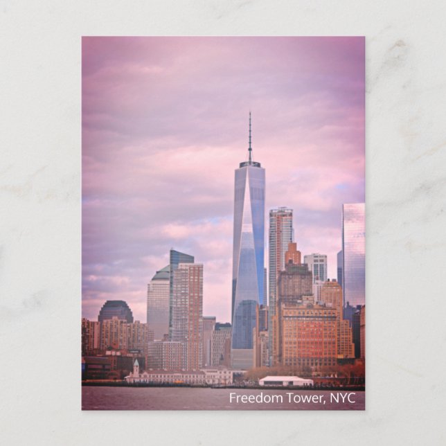 Freedom Tower from Staten Island Ferry NYC Postcard (Front)