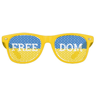 FREEDOM & Ukraine Flag retro Shades / Sunglasses